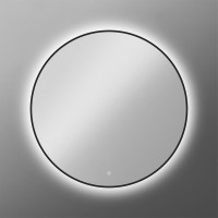 Зеркало круглое Art&Max Sanremo AM-San-700-DS-F-Nero 70х70, черное, с LED-подсветкой, 6000k