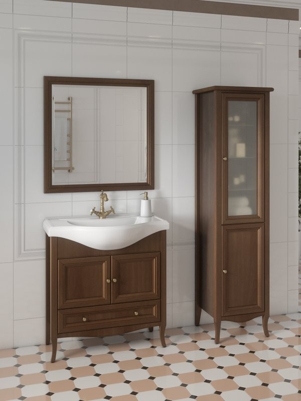 Мебель для ванной комнаты Caprigo Лион 80 2 дверцы, 1 ящик, орех античный