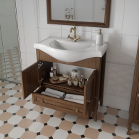 Мебель для ванной комнаты Caprigo Лион 80 2 дверцы, 1 ящик, орех античный