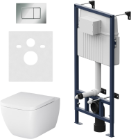 Комплект AM.PM Gem IS70251.901701 FlashClean с сиденьем микролифт, кнопка смыва хром глянцевая