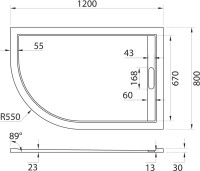 Поддон для душа Cezares TRAY-AS-RH-120/80-30-W-R 120x80 R, с сифоном, белый
