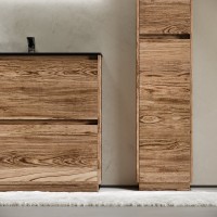 Тумба с раковиной Sancos Libra Floor 90 дуб чарльстон, черная раковина CN7002MB