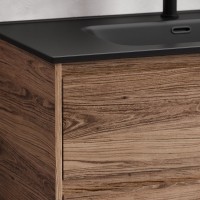 Тумба с раковиной Sancos Libra Floor 90 дуб чарльстон, черная раковина CN7002MB