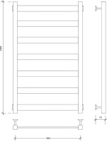 Полотенцесушитель водяной Secado Комано 1 100х50 100x55 см, хром, лесенка