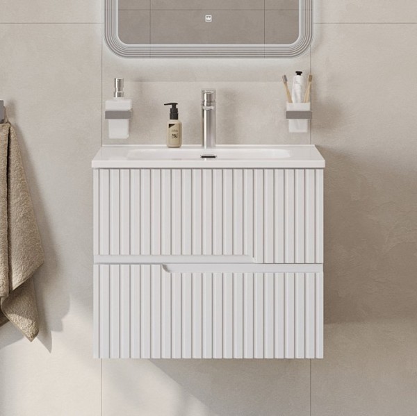 Тумба с раковиной Cezares Duet 70 bianco lucido, раковина Cezares CZR-8095-70