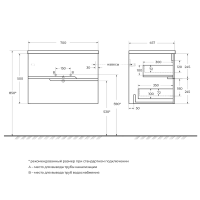 Тумба с раковиной Cezares Duet 70 bianco lucido, раковина Cezares CZR-8095-70