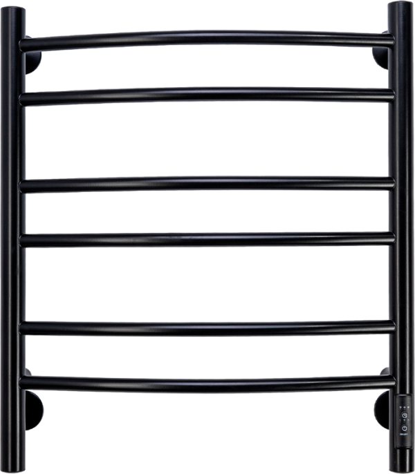 Полотенцесушитель электрический Comfysan Noumi EC-6 60x55 см, подключение справа, слева, матовый черный, лесенка, из стали