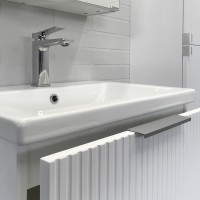 Тумба с раковиной Comforty Лима 60Н2 напольная, 2 ящика, матовая белая