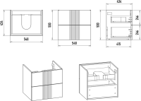 Тумба с раковиной Brevita Vega 60 подвесная, зеленая, золото