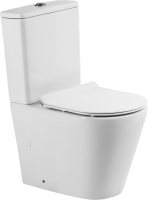 Унитаз-компакт напольный BelBagno Flay-r BB2149CP-TOR безободковый, крышка BB2111SC с микролифтом, бачок BB2149T
