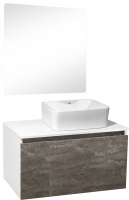 Мебель для ванной комнаты Runo Бари 80 железный камень, раковина Lavello 50