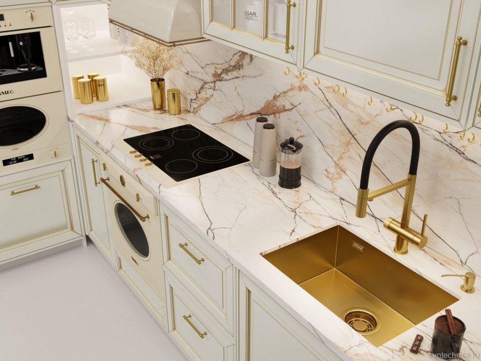 Мойка кухонная Emar PVD EMB-132 PVD Nano Golden