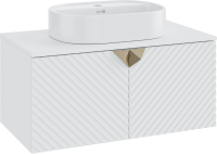 Тумба с раковиной Runo Андорра 85 белая матовая, белый глянец, раковина Nuovo 50