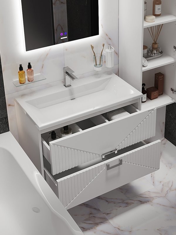 Мебель для ванной комнаты Grossman Луксор 80 матовая белая