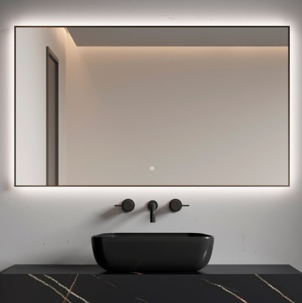 Зеркало Armadi Art 543-120 70 с подсветкой, диммером, с антизапотевателем, матовое черное