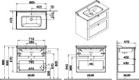 Тумба с раковиной VitrA Root Classic 80 темно-синий