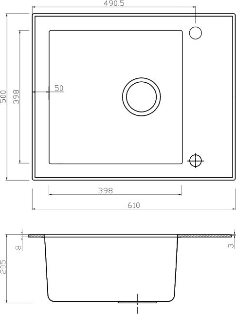 Мойка кухонная Seaman Eco Glass SMG-610B