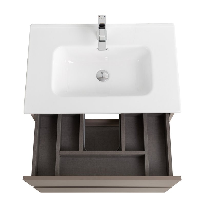 Тумба с раковиной BelBagno Kraft 39 70 подвесная, матовая бежевая, раковина bb700/390etl