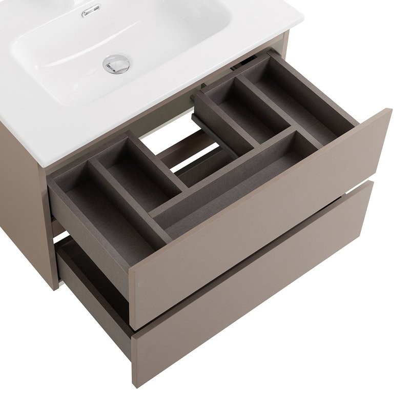 Тумба с раковиной BelBagno Kraft 39 70 подвесная, матовая бежевая, раковина bb700/390etl