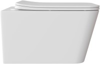 Унитаз подвесной Aqueduto Macio MAC0120 безободковый, с микролифтом, белый матовый + Ершик Ridder Gaudy Gaudy 2231402 розовый