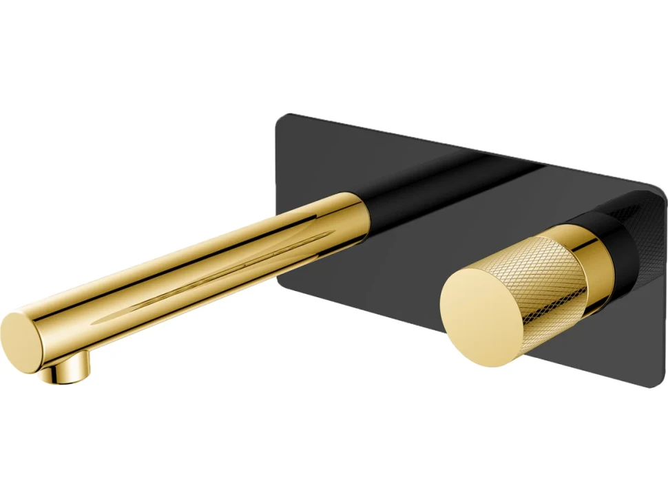 Смеситель для раковины Boheme Stick 125-BG.2 С ВНУТРЕННЕЙ ЧАСТЬЮ, black, touch gold