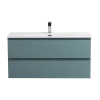 Тумба с раковиной BelBagno Kraft 100 подвесная, матовая голубая, раковина bb-8099-100