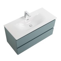 Тумба с раковиной BelBagno Kraft 100 подвесная, матовая голубая, раковина bb-8099-100