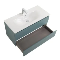 Тумба с раковиной BelBagno Kraft 100 подвесная, матовая голубая, раковина bb-8099-100