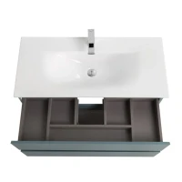 Тумба с раковиной BelBagno Kraft 100 подвесная, матовая голубая, раковина bb-8099-100