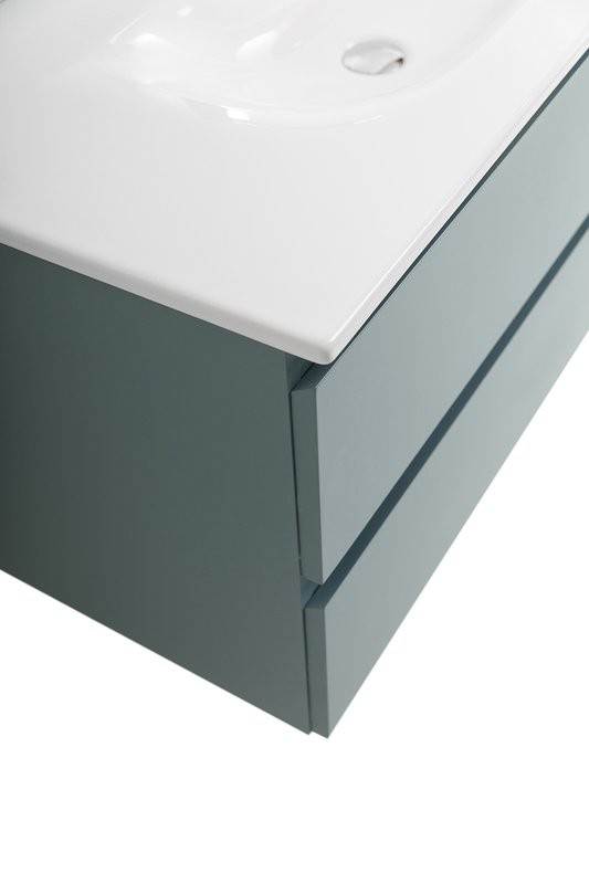 Тумба с раковиной BelBagno Kraft 100 подвесная, матовая голубая, раковина bb-8099-100