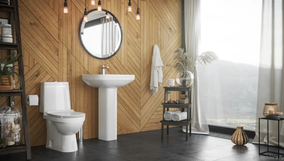Унитаз-компакт напольный Sanita luxe Next Slim c микролифтом, белый