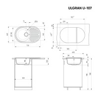 Мойка кухонная Ulgran U-107 -307 терракот Мойка кухонная Ulgran U-107 -307 терракот