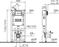 Комплект VitrA S50 9003B003-7201 кнопка хром