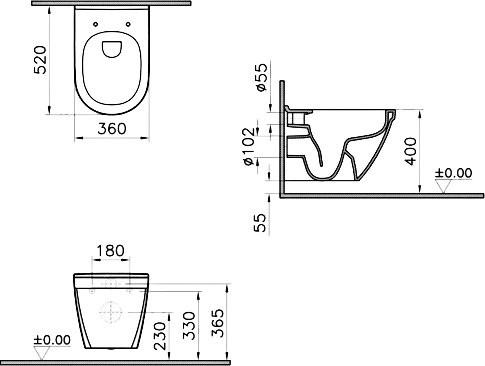 Комплект VitrA S50 9003B003-7201 кнопка хром