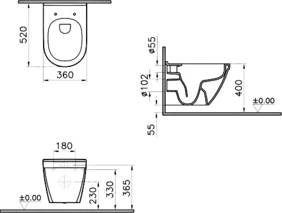 Комплект VitrA S50 9003B003-7201 кнопка хром