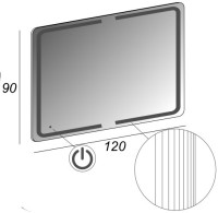 Зеркало Cezares 40312 90х120 c LED-подсветкой touch system
