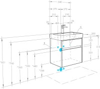 Мебель для ванной комнаты AQUATON Верди PRO 60 ясень фабрик