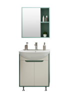 Мебель для ванной комнаты Runo Эконова 60 напольная, бирюзово-белая