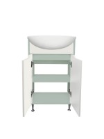 Мебель для ванной комнаты Runo Эконова 60 напольная, бирюзово-белая