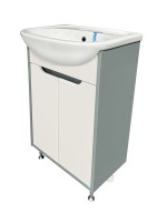 Мебель для ванной комнаты Runo Эконова 60 напольная, бирюзово-белая