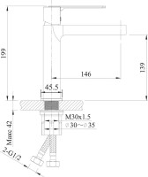 Смеситель для раковины AltroBagno Юнион 0146BG матовое золото