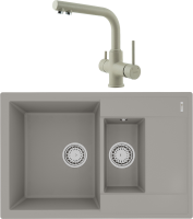 Комплект Мойка Lemark Ramza 760 9910039 грей + Смеситель Comfort LM3061PGR грей