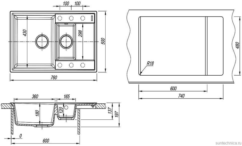 Комплект Мойка Lemark Ramza 760 9910039 грей + Смеситель Comfort LM3061PGR грей