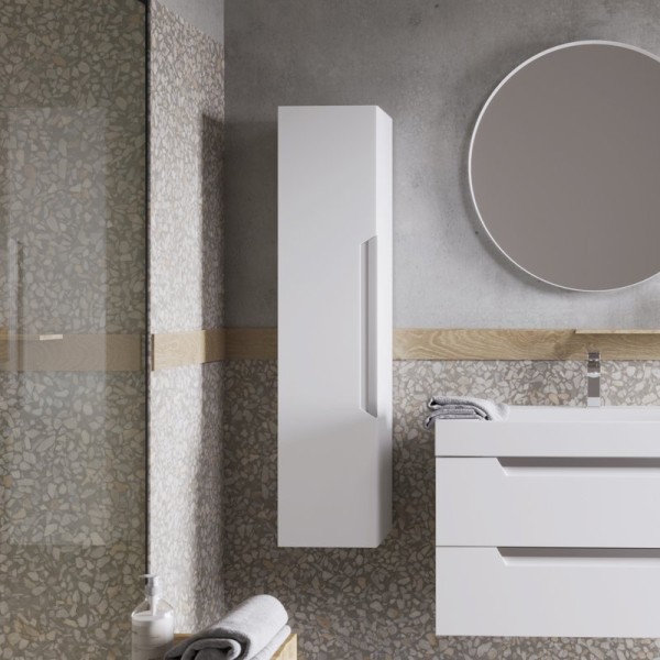 Шкаф пенал для ванной Aqwella Cube белый