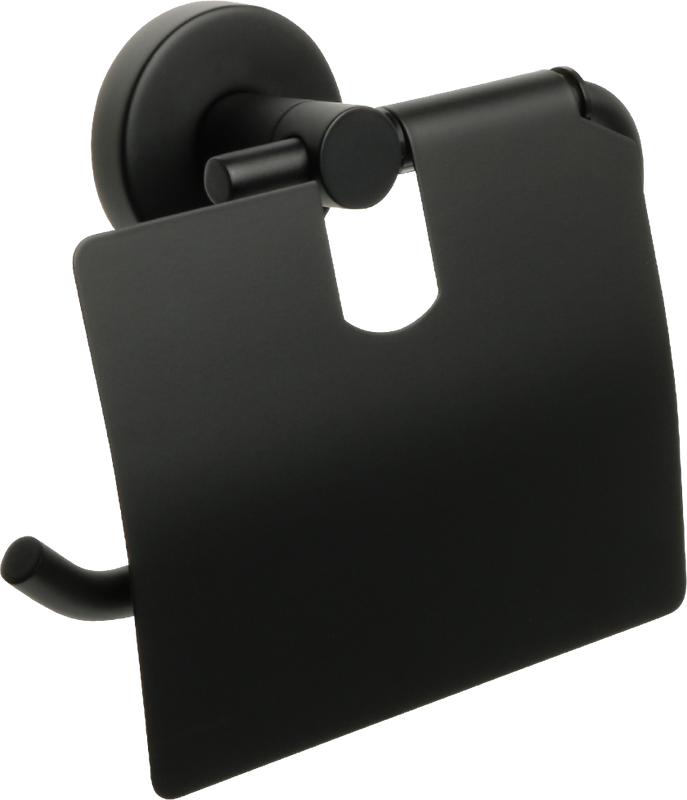 Держатель туалетной бумаги Fixsen Comfort Black FX-86010 с крышкой, черный