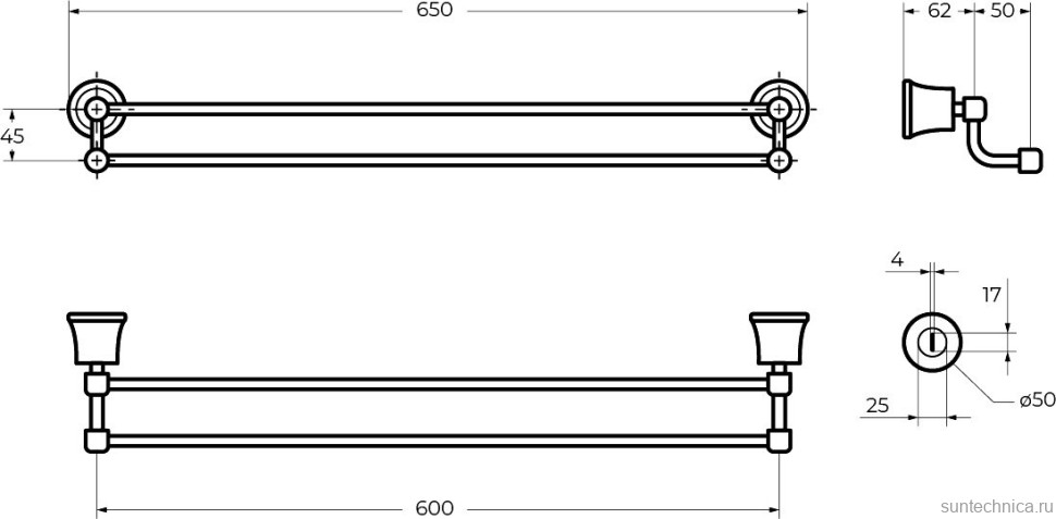 Полотенцедержатель Cezares Liberty CZR-F-8982 двойной