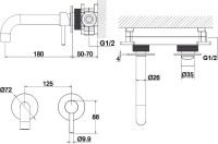 Смеситель для раковины WHITECROSS Y Y1216GLB С ВНУТРЕННЕЙ ЧАСТЬЮ, брашированное золото