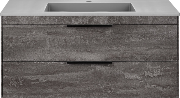 Тумба с раковиной Vincea Chiara 2D 100, 2 ящика, камень, с серой раковиной