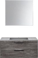 Тумба с раковиной Vincea Chiara 2D 100, 2 ящика, камень, с серой раковиной