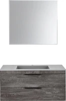 Тумба с раковиной Vincea Chiara 2D 100, 2 ящика, камень, с серой раковиной
